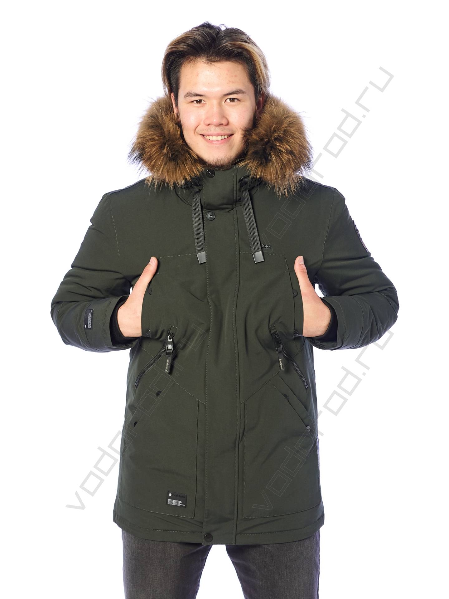 Зимняя куртка мужская цвет темн. зеленый 152