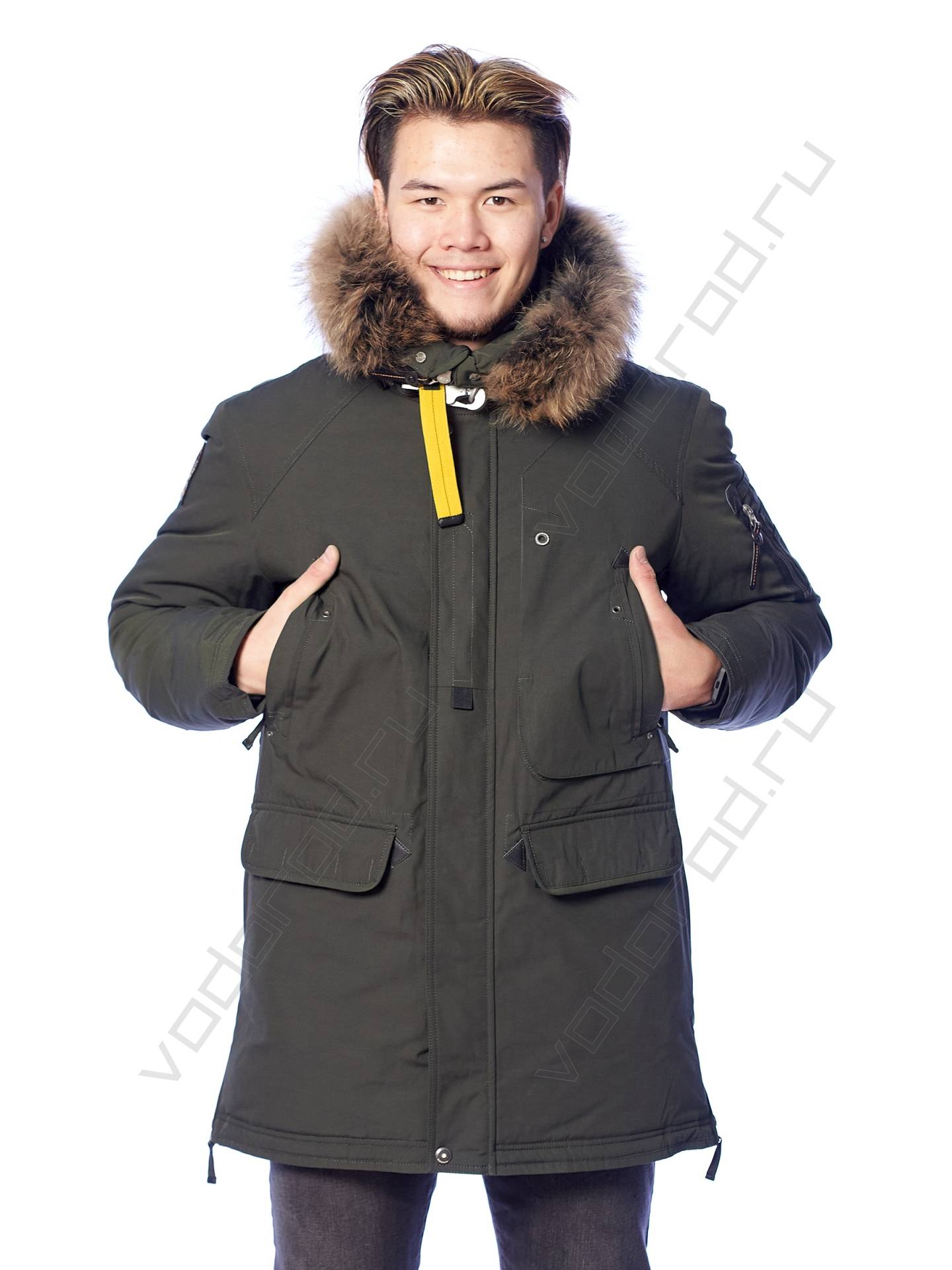 Зимняя куртка мужская цвет зеленый 151