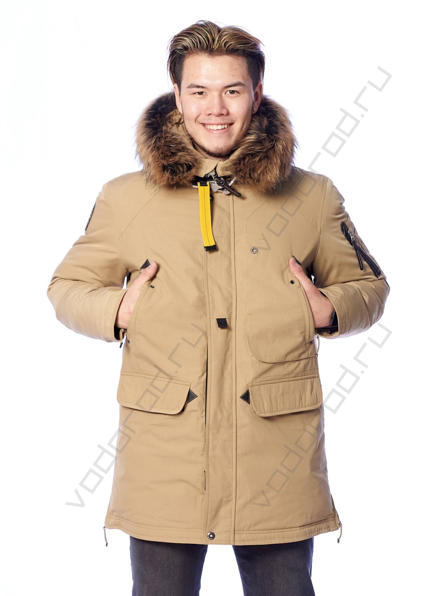 Зимняя куртка мужская цвет бежевый 6