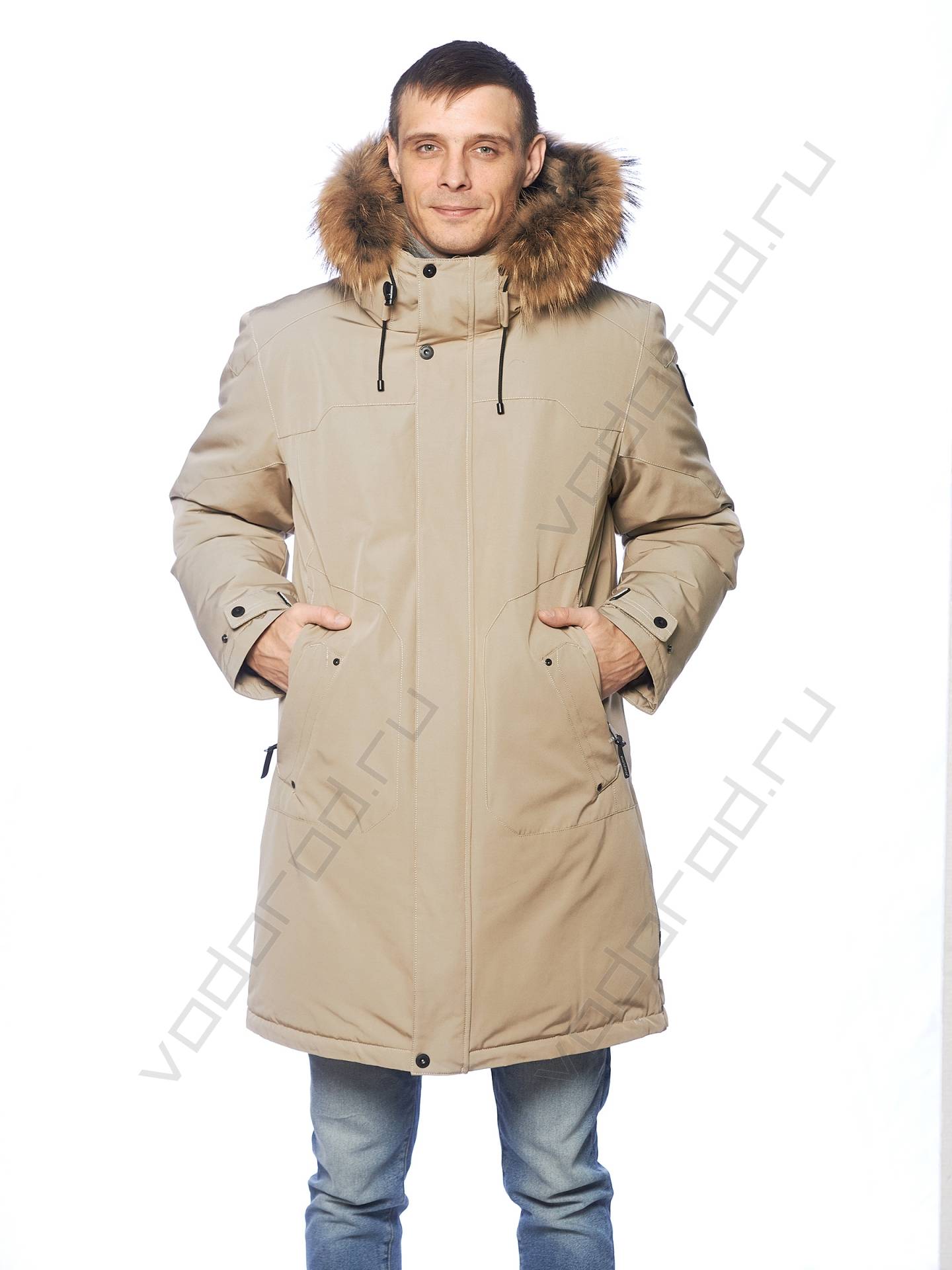 Зимняя куртка мужская цвет бежевый 16