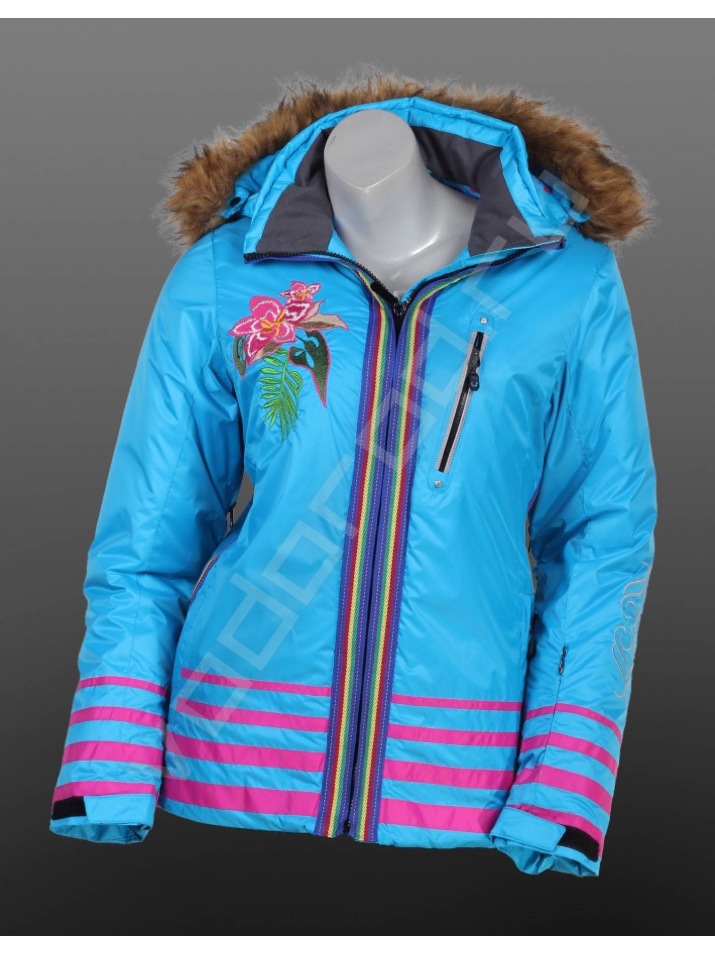 Горнолыжная куртка женская цвет голубой 161